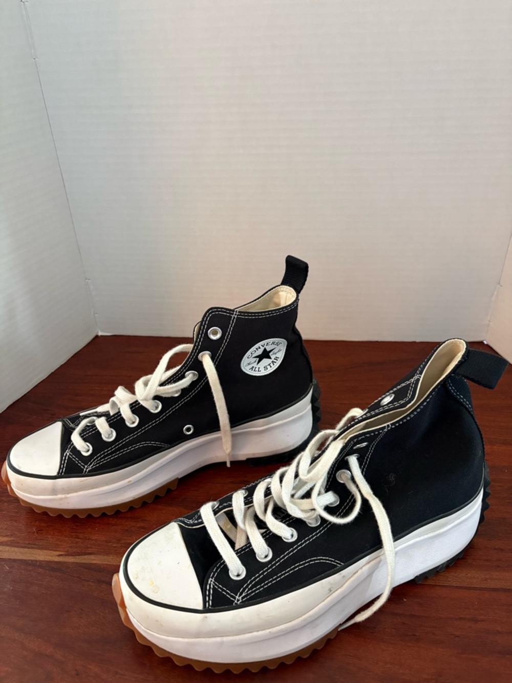 Converse Run Star Hike Platform Lace Up Black Sneakers Shoes Men’s 9 Womens 10.5 - Picture 3 of 11